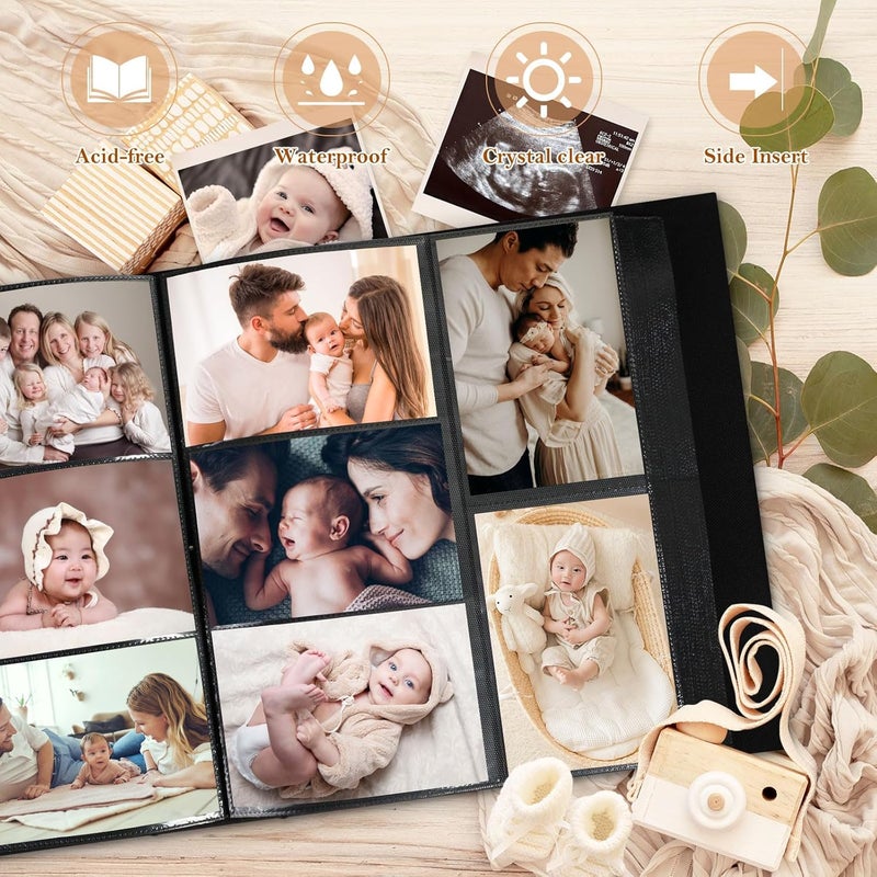 Lanpn Baby Photo Album 4x6 600 Pockets, Linen Cover Photo Book Newborn Bebe Album Memory Book with Front Window Holds 600 Horizontal and Vertical Pictures Gift for Boy Girl Baby Shower Colorful - Image 4